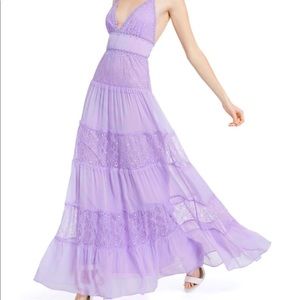 Alice + Olivia Lilac Orchid Tiered Maxi Dress
